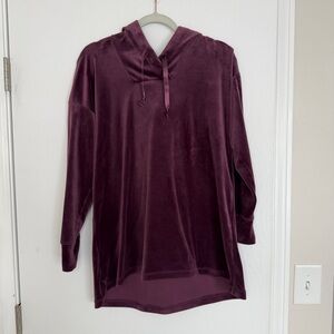 J Jill Pure Jill Velvet Velour Hoodie in Hucklberry